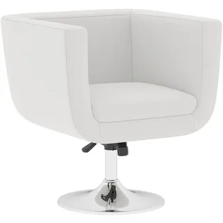 vidaXL Cocktailsessel Kunstleder 58,5 x 58 x 58 cm Weiß höhenverstellbar