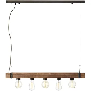 Brilliant Woodhill 5-flg. E27 30W 80 cm eckig antik/schwarz Holz