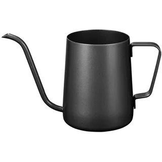 Pour Over Kettle Teekanne mit Schwanenhals, lang, schmal, Tropfauslauf, 350 ml, Schwarz