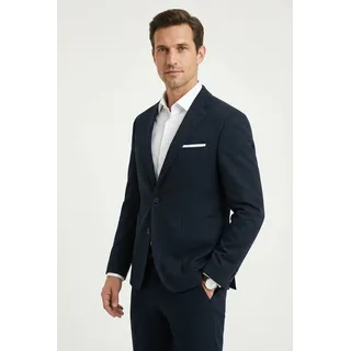 Anzugsakko CINQUE "CIDATI", Herren, Gr. 52, blau (marineblau), Obermaterial: 79% Polyester, 15% Viskose, 6% Elasthan, Sakkos, mit modischer Struktur