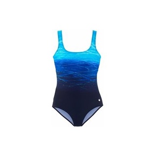LASCANA Badeanzug Damen blau-bedruckt Gr.52 Cup F