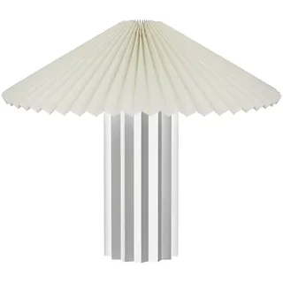 blomus Tischleuchte -TAITE- | Designer Lampe von Theresa Rand | Plissee Schirm Textil & Aluminiumsockel | Ø 36 cm, Höhe 31 cm | E14 Fassung, dimmbar (Lily White)