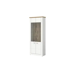 Möbel Kraft Standvitrine Modern Times 85 x 37 x 205 cm Weiß
