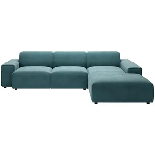 Pure Home Lifestyle Ecksofa 9125, Petrol, Kunststoff, 4-Sitzer, Ottomane rechts, L-Form, 300x189 cm, Goldenes M, Made in EU, Oeko-Tex® Standard 100, DGM-Emissionslabel, seitenverkehrt erhältlich, Hocker erhältlich, Wohnzimmer, Sofas & Couches, Wohnlandschaften, Ecksofas