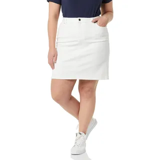 Amazon Essentials Damen Klassischer 5-Taschen-Jeansrock mit Stretchanteil, 60,3cm Länge (Erhältlich in Übergröße), Weiß, 64 Große Größe