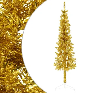puraday Künstlicher Weihnachtsbaum Golden 120 cm Höhe PVC-Material Halb-Weihnachtsbaum Platzsparend Wand Christbaum Innen- und Außenbereich Wirtschaftliche Weihnachtsdekoration Festliche Tage