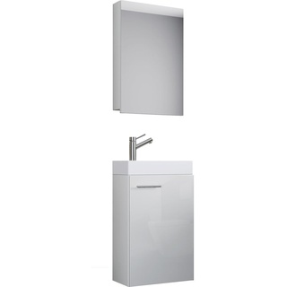 VCM Gäste-Waschplatz Slito (weiß, mit Spiegelschrank)