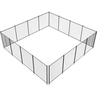 SucceBuy Poolzaun, 4 x 48 ft abnehmbarer Sicherheitszaun für Einbaupools, einfache DIY-Installation, 340 g Teslin PVC-Netz schützt Kinder und Hau... - Schwarz