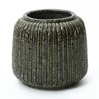 Hometopia Vase,, Dunkelgrün, Keramik, Rund, 21.5 cm, Dekoration, Vasen, Keramikvasen