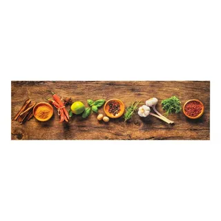 vidaXL Küchenteppich Waschbar Gewürze 45x150 cm