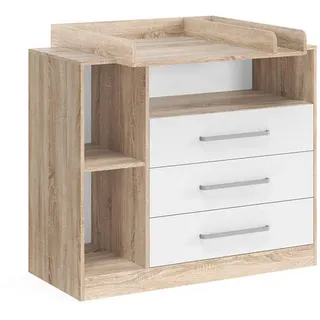 Vicco Wickelkommode Olina, Sonoma/Weiß 110 x 93 cm