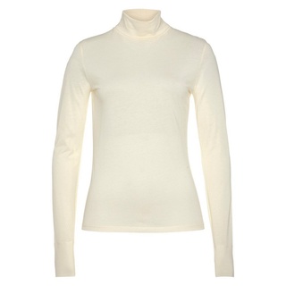 BOSS ORANGE Langarmshirt C_Emerie_2 Premium Basic, hochwertige atmungsaktive Qualität, Stehkragen, Rolli weiß L (40)
