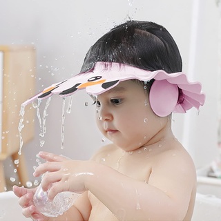 Kinder Duschhaube Shampoo Schild Bad Visor Schützen Augen Ohren Baby-Duschmütze Gesicht Einstellbar Bad Dusche Protector Wiederverwendbar Haarwäsche Ohrenschützer Wasserdicht Badehaube für Kinder