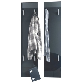Vladon Garderobenpaneel »Wandpaneel 120« (Garderobenpaneel, bestehend aus 2 Paneelen), Schwarz Hochglanz (je 28 x 120 x 2 cm) schwarz