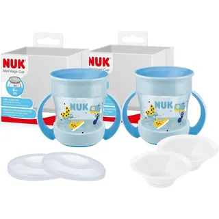 NUK Mini Magic Cup Set – 2x Marienkäfer Becher 160ml + Zubehör, BPA-frei
