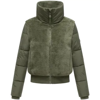 Navahoo Plüschjacke "Teddyzone 14", Damen, Gr. XXL (44), grün (olivgrün), Obermaterial 1: 100% Polyester. Obermaterial 2: 100% Polyester. Innenfutter: 100% Polyester. Wattierung: 100% Polyester.