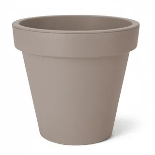 Spetebo Kunststoff Pflanzkübel L rund Ø 48 cm - beige - Blumenkübel groß für Außen und Innen - Garten Pflanztopf Blumentopf Pflanzgefäß Übertopf
