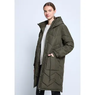 Steppjacke STREET ONE STUDIO, Damen, Gr. 44, beluga grün, Stoff, Obermaterial: 100% Polyester. Futter: 100% Nylon. Füllung: 100% Polyester, unifarben, comfort fit normal, ohne Ausschnitt, Bündchen, Jacken Steppjacke, mit Kapuze