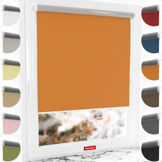 Schuette® Verdunkelungsrollo ohne Bohren/mit Bohren 2in1 ● Thermo Rollo Kollektion: Tangerine Touch (Orange) ● 120 x 130 cm (Breite x Höhe) ● Suprafix Klemmrollo = Klemmfix 2.0 ● 60s Montage mit Video