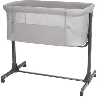 Kikkaboo Beistellbett Noah verstellbar Räder Anti Reflux eine Seite zum Öffnen Farbe grau/schwarz