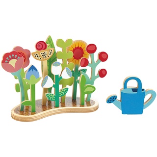 Tender Leaf Toys - Holz-Spielzeug BLUMENBEET 12-teilig zum Stecken