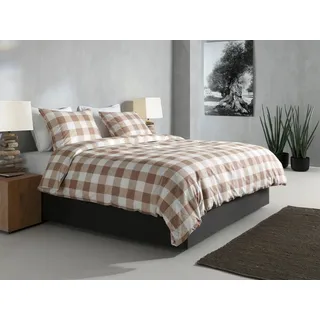 Zo Home Quattro-di-Lino kariert Baumwolle Beige 155 x 220 cm + 80 x 80 cm