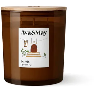 Ava&May Persia Große Duftkerze 550g Blumig Vegan, 100% pflanzenbasiertes Wachs