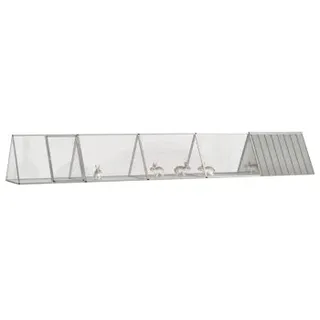 vidaXL Kaninchenkäfig Grau 504,5 x 80,5 x 71 cm