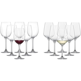 Schott Zwiesel Rotweinglas Classico (6er-Set), klassische Kristallgläser & Weißweinglas Taste (6er-Set), zeitlose Weingläser für Weißwein