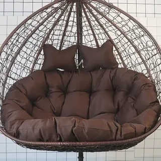 TAYGUM Hängesessel Outdoor 2 Personen Wetterfest Kissen, Hängekorb Doppelsitzer Kissen, 10cm Dick Anti Verformung Auflagen Polster, Für Schwingsessel, Hängesessel Sitzkissen,Braun