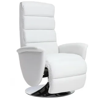 miliboo Relaxsessel NELSON Kunstleder 75 x 109 x 72 cm Weiß mit Liegeposition