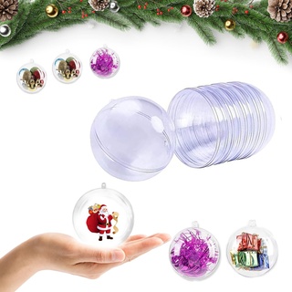 10 Stück Transparente Weihnachtskugel, Befüllen Plastikkugeln, Weihnachten Dekorieren Ball, DIY Kugeln Plastik, Durchsichtig Hohlkugel, mit Hängendem Auge, für Party, Christbaumschmuck (4cm)