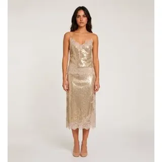 Marella für Damen. 2623776011200 Tüllrock mit goldenen Pailletten Llring (S), Bronze