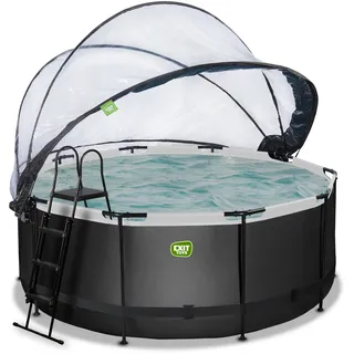 EXIT TOYS Black Leather Pool 360 x 122 cm inkl. Sandfilterpumpe und Abdeckung