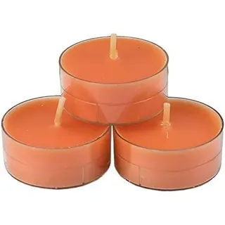 nk Candles 20 dänische Teelichter farbig durchgefärbt ohne Duft (hell-orange)