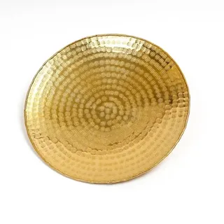 MARELIDA Tablett Dekotablett Serviertablett rund gehämmert D: 28cm in gold | Gr.: onesize