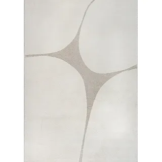 KADIMA DESIGN Abstrakt Kurzflorteppich 120 x 160 cm Beige/Weiß