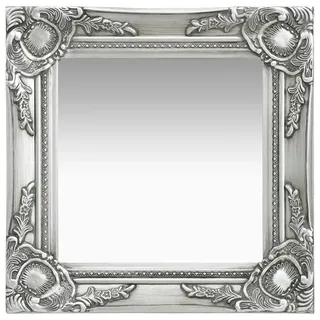 vidaXL Wandspiegel im Barock-Stil 40 x 40 cm Silber