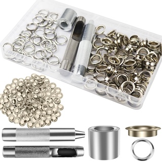 Grommet Werkzeug Kit Tülle Ösen Scheiben Set 10mm Planenösen Schlagösen für DIY Stoff Leder Planen Markisen Zelte Tasche Vorhänge Schuhe Kleidung 100Sätze (15mm)