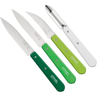 Opinel OP01709 Küchenmesser-Set, Primavera, 4-teilig Messer, Holz, Grün/Weiß, One Size