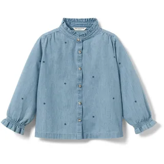 Tchibo - Kinder-Chambray-Bluse - Mädchen - Gr. 110/116 - blau