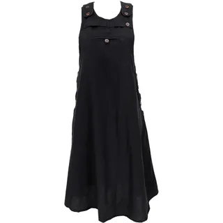 GURU SHOP Latzrock, Trägerkleid, Hippierock, Baumwolle, Maxi, schwarz, S/M | Bequemes Kleid mit seitlichen Eingrifftaschen, variabel in der Länge, normale Passform, ideal für jede Jahreszeit - 36