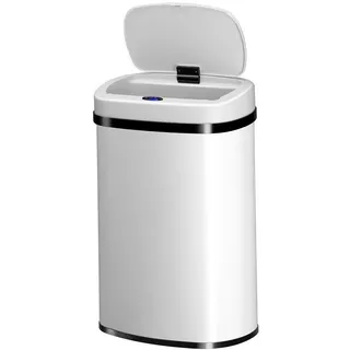 Juskys Automatik Mülleimer 50 l Weiß