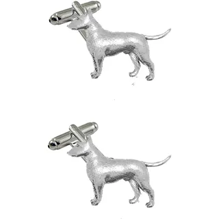 Prideindetails PP-D23 Manschettenknöpfe mit Bullterrier-Motiv, englisches Zinn
