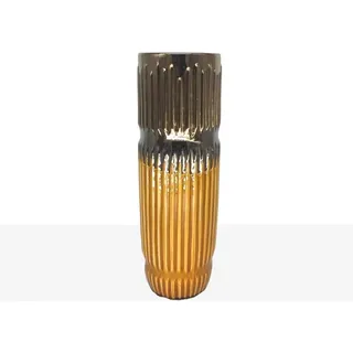 Senf Glasierte Keramikvase 13x13x42cm