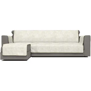 Italian Bed Linen “ Glamour” rutschfest Sofa Abdeckung mit Chaise-Longue Links, Creme, 190cm