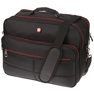 Christian Wippermann Umhängetasche Flugbegleiter Umhängetasche Arbeitstasche Herren Tasche mit TÜV geprüf (1-tlg) schwarz