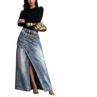 Damen A-Linien Rock für midi Hochtailliert Falten Design Vintage | A-Linien-Schnitt betont die Taille, schmeichelhafte Silhouette für jede Figur, für midi Länge ideal