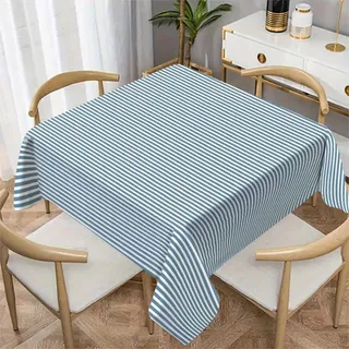 Streifen Tischdecke Quadratische 110x110 cm, Fleckabweisende Abwaschbare Tischdecke mit Minimalistischer Stil Muster, Skandinavischer Stil Gartentischdecke, Für Küche, Esszimmer -AAt11
