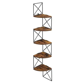 VASAGLE Eckregal 20 x 20 x 129,4 cm Braun-Schwarz